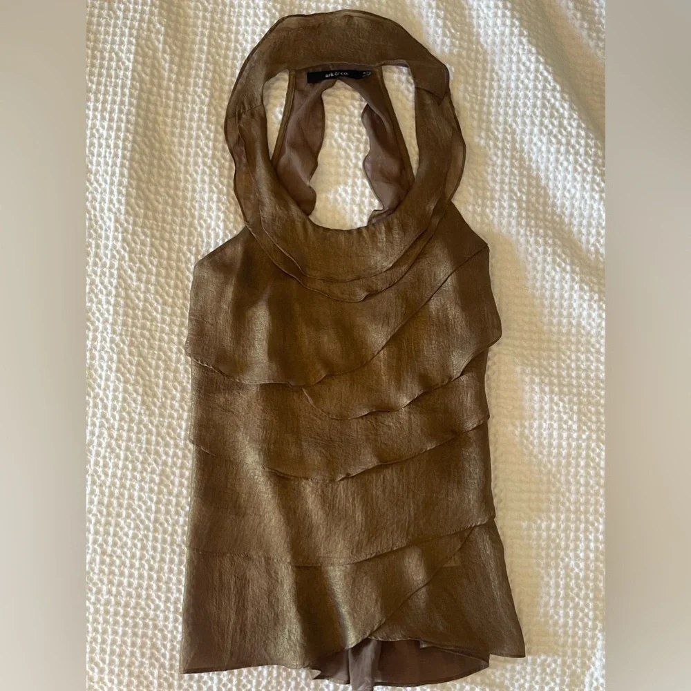 Ark & Co Gold Ruffle tank - Picture 5 of 8